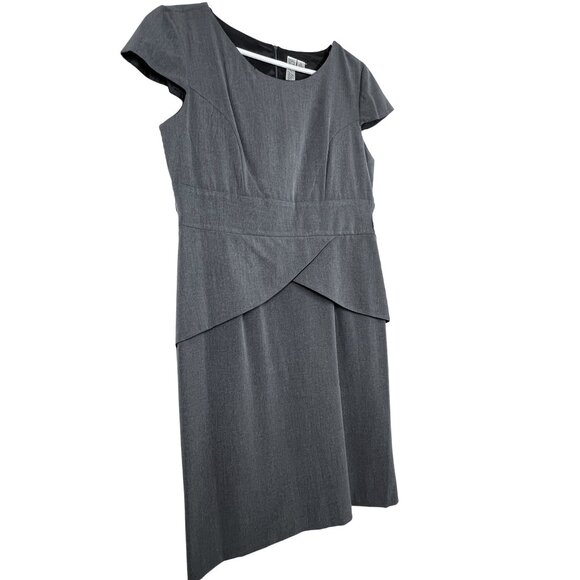 Emma & Michele Gray Sheath Dress with Peplum Waist – NWT – Size 12 - Picture 8 of 14